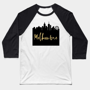 MELBOURNE AUSTRALIA DESIGNER SILHOUETTE SKYLINE ART Baseball T-Shirt